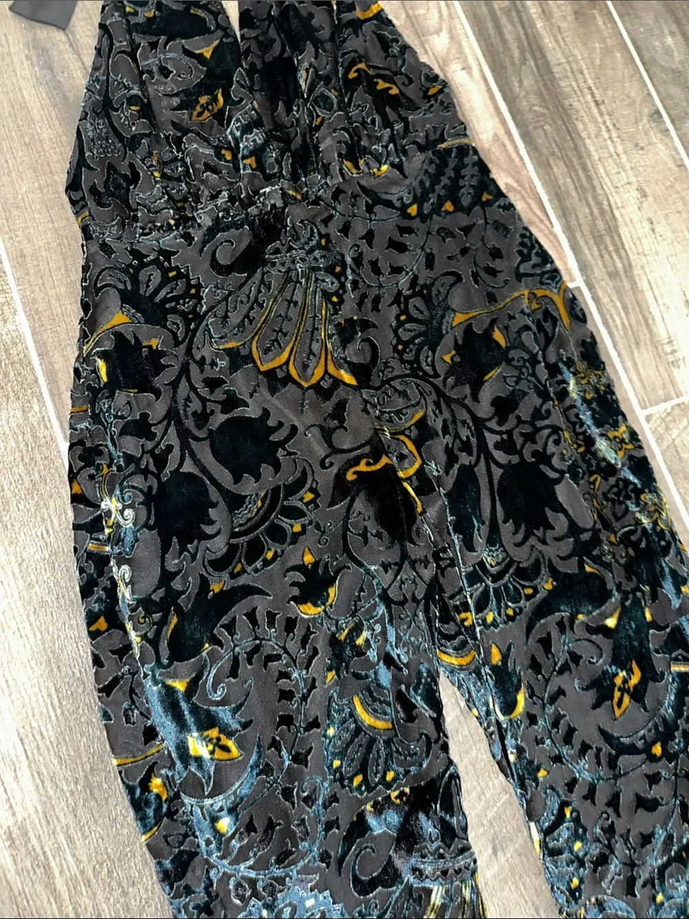 Nasty Gal Floral Devore Halterneck Flared Jumpsuit - Picture 7 of 13